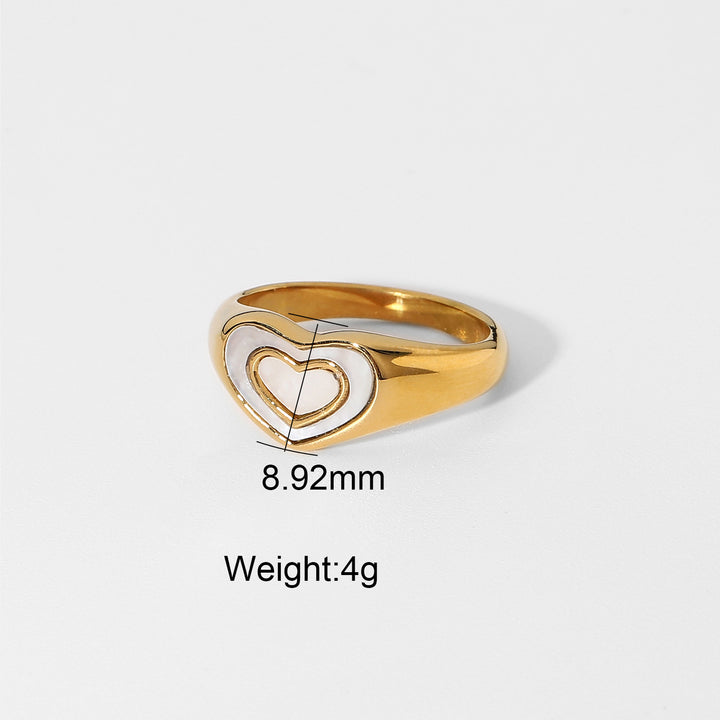 Love Heart Ring Titanium Steel Peach Heart Ring