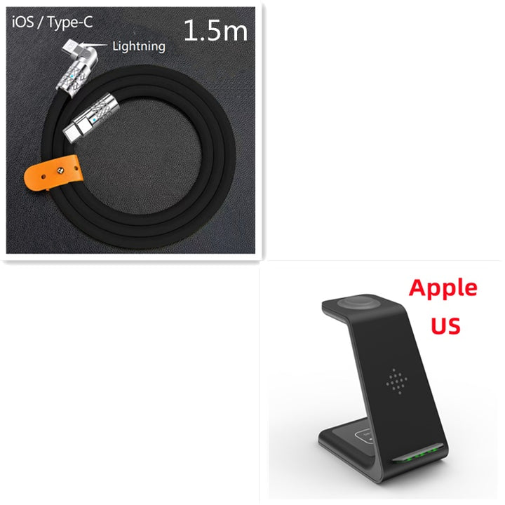 3 In 1 Fast Charging Station Wireless Charger Stand Wireless Quick Charge Dock For Phone Holder