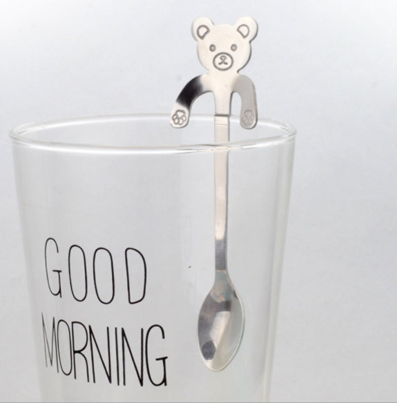 Coffee spoon, 304 creative stainless spoon, dessert spoon, cute cartoonhandle, hangingfeces coffee spoon