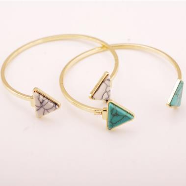 Marbled Triangle Turquoise Bracelet Personality Alloy Bracelet