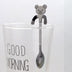 Coffee spoon, 304 creative stainless spoon, dessert spoon, cute cartoonhandle, hangingfeces coffee spoon