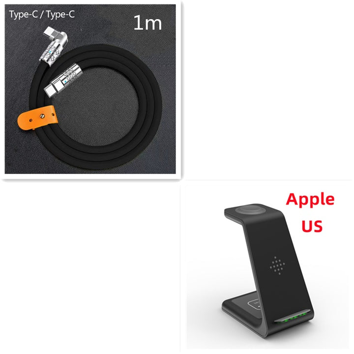 3 In 1 Fast Charging Station Wireless Charger Stand Wireless Quick Charge Dock For Phone Holder