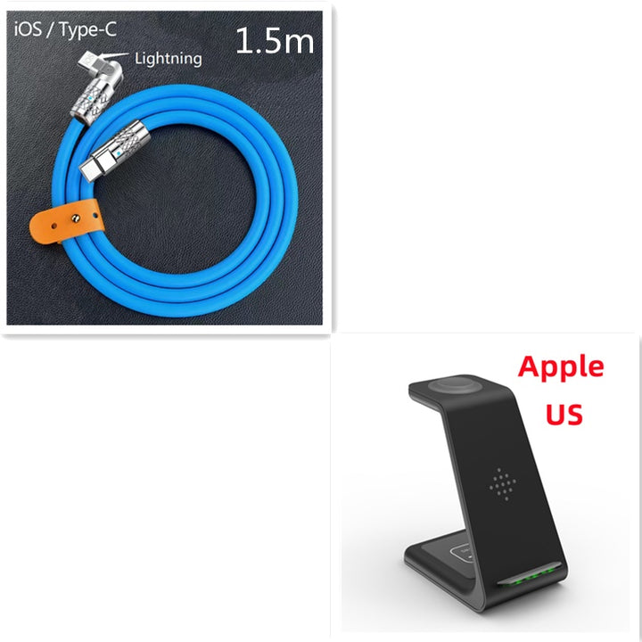 3 In 1 Fast Charging Station Wireless Charger Stand Wireless Quick Charge Dock For Phone Holder